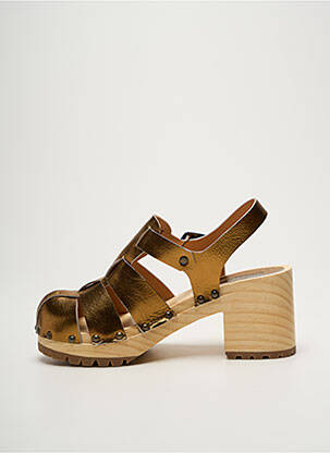 Sandale/pantofi decupați semi compensat toc de 7 la 9 cm auriu MINKA DESIGN femeie