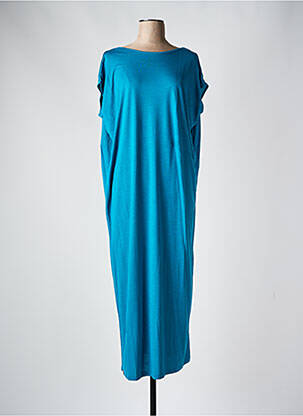 Rochie lungă mâneci scurte mâneci scurte albastru MAEVY femeie