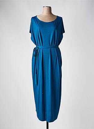 Rochie midi mâneci scurte mâneci scurte albastru MAEVY femeie