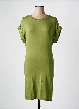 Rochie midi mâneci scurte mâneci scurte verde MAJESTIC FILATURES femeie