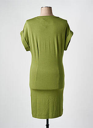 Rochie midi mâneci scurte mâneci scurte verde MAJESTIC FILATURES femeie