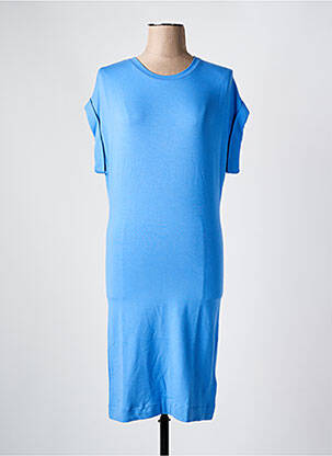 Rochie midi mâneci scurte mâneci scurte albastru MAJESTIC FILATURES femeie