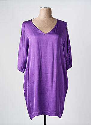 Rochie midi mâneci 3/4 mâneci 3/4 violet MAEVY femeie