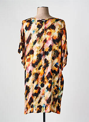 Rochie scurtă mâneci 3/4 mâneci 3/4 portocalie MAEVY femeie