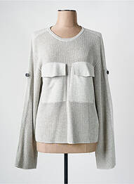 Pulover guler rotund mâneci lungi gri NOTSHY femme