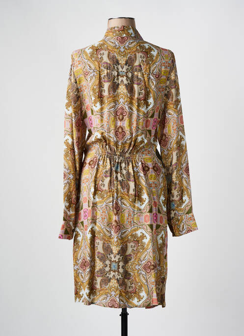 Rochie midi imprimeu fantezie mâneci lungi verde BAZAR DELUXE femme