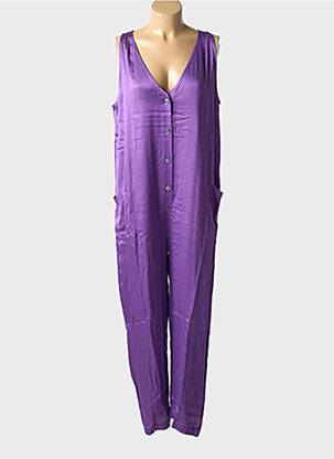 Salopetă-pantalon închidere cu nasturi pe față fără mâneci violet MAEVY femeie