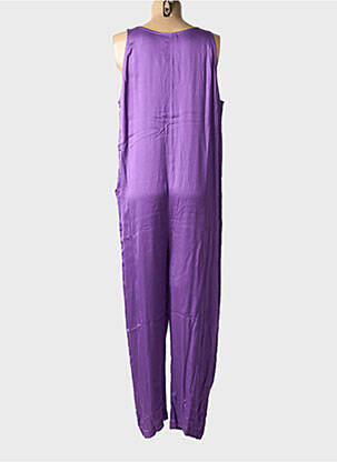 Salopetă-pantalon închidere cu nasturi pe față fără mâneci violet MAEVY femeie