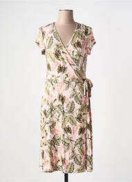 Rochie midi imprimeu floral mâneci scurte roz SCOTTAGE femme