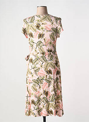 Rochie midi imprimeu floral mâneci scurte roz SCOTTAGE femeie