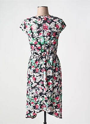 Rochie midi imprimeu floral mâneci scurte negru BCBGMAXAZRIA femeie