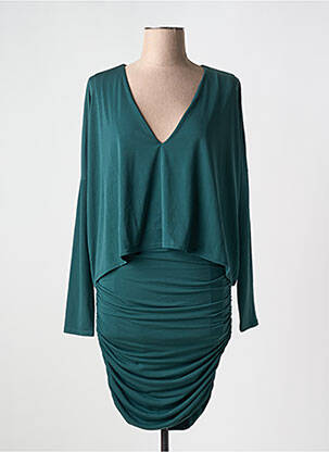 Rochie scurtă mâneci lungi mâneci lungi verde BCBGMAXAZRIA femeie