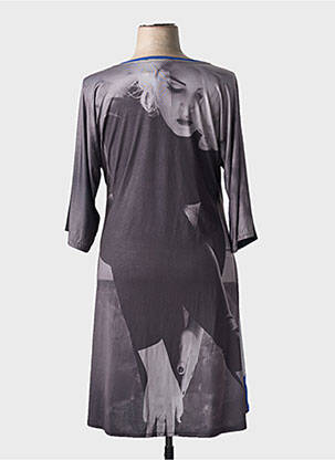 Rochie midi mâneci 3/4 mâneci 3/4 gri EDMOND BOUBLIL femeie
