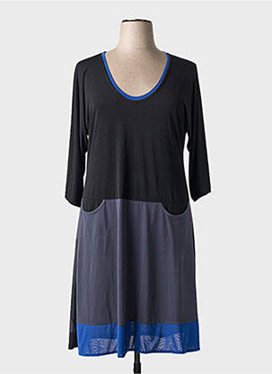 Rochie midi mâneci 3/4 mâneci 3/4 gri închis EDMOND BOUBLIL femeie