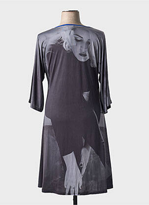Rochie midi mâneci 3/4 mâneci 3/4 gri închis EDMOND BOUBLIL femeie