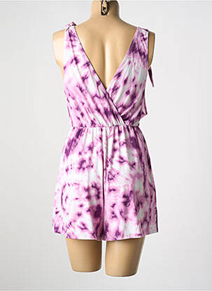 Salopetă scurtă țesătură poplin mâneci scurte violet BCBGENERATION femeie
