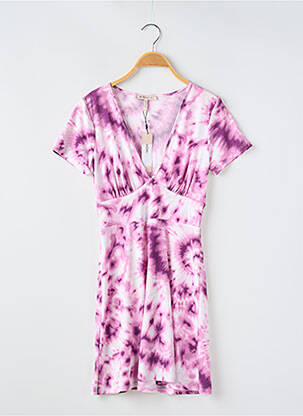 Rochie scurtă croială fluidă mâneci scurte violet BCBGENERATION femeie