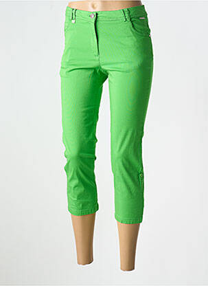 Pantalon trei sferturi țesătură poplin mărime normală verde AGATHE & LOUISE femeie