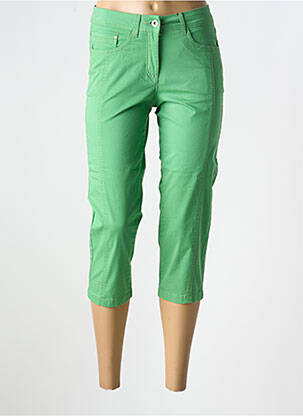 Pantalon trei sferturi țesătură poplin mărime normală verde BRANDTEX femeie