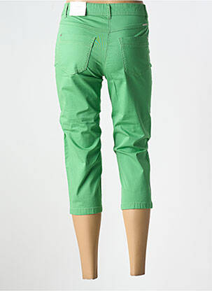 Pantalon trei sferturi țesătură poplin mărime normală verde BRANDTEX femeie