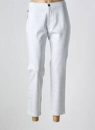Pantalon 7/8 închidere cu fermoar sub clapetă cu nasturi alb WALTRON femeie