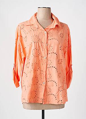 Cămașă croială dreaptă mâneci 3/4 portocalie NEW COLLECTION femeie