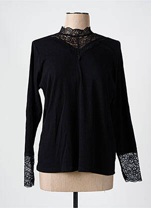 Top elasticitate mâneci lungi negru SIGNATURE femeie