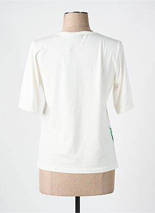 Tricou croială dreaptă mâneci scurte bej SIGNATURE femeie