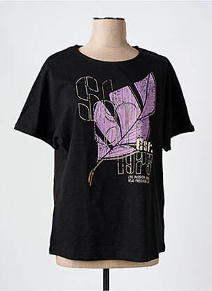 Tricou croială dreaptă mâneci scurte negru CISO femeie