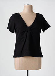 Tricou guler în v mâneci scurte negru JUBYLEE femme
