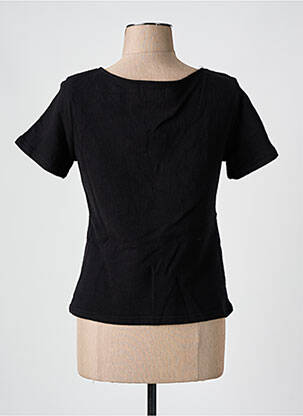 Tricou guler în v mâneci scurte negru JUBYLEE femeie