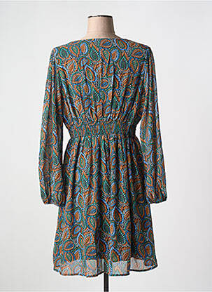 Rochie midi imprimeu fantezie mâneci lungi verde MAELLE femeie