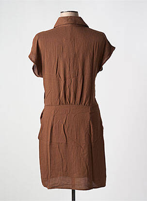 Rochie midi mâneci scurte mâneci scurte maro JUBYLEE femeie