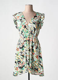 Rochie midi imprimeu fantezie mâneci scurte verde MAELLE femeie