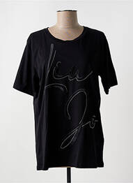 Tricou croială dreaptă mâneci scurte negru LIU JO femme