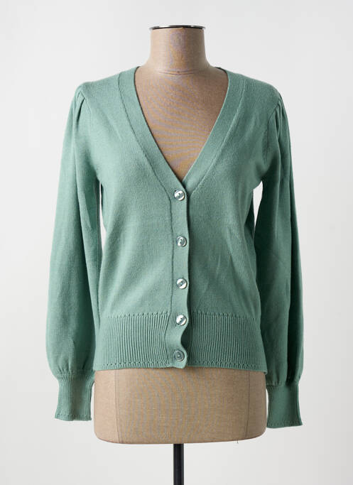 Vestă cu mâneci lungi verde ICHI femeie