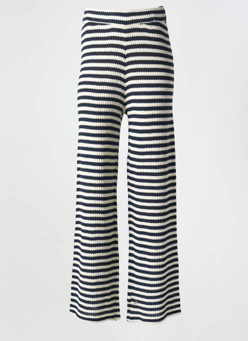 Pantalon evazat elasticitate talie înaltă albastru ICHI femme