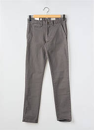 Pantalon chino țesătură poplin mărime normală gri HERO SEVEN homme