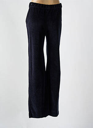 Pantalon drept talie elastică mărime normală albastru MAJESTIC FILATURES femeie