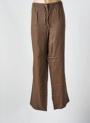 Pantalon drept talie elastică mărime normală maro FRANK WALDER femeie