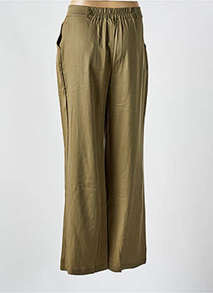 Pantalon larg țesătură poplin mărime normală verde MUS & BOMBON femeie