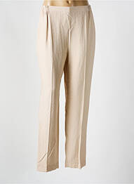 Pantalon drept talie elastică mărime normală bej GEVANA femme