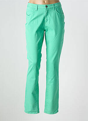 Pantalon slim țesătură poplin mărime normală verde KANOPE femeie