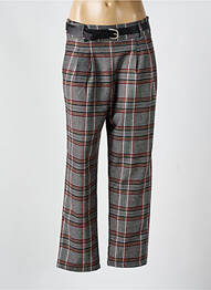 Pantalon drept talie cu cleme talie înaltă gri LA FEE MARABOUTEE femme