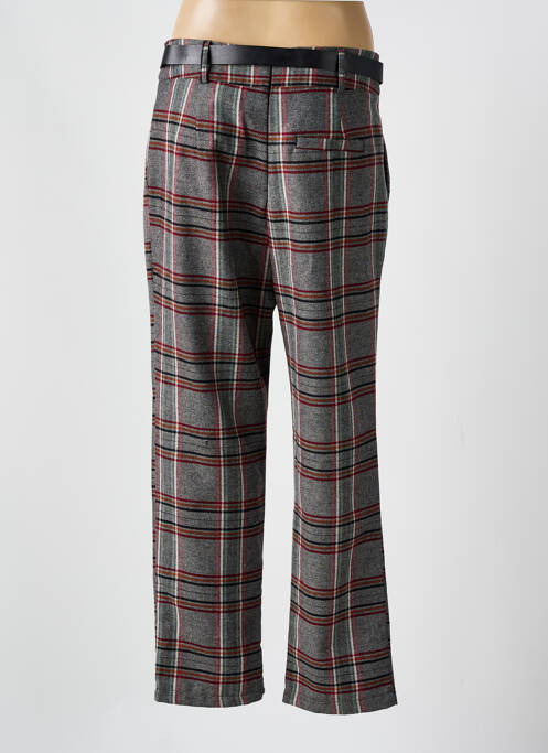 Pantalon drept talie cu cleme talie înaltă gri LA FEE MARABOUTEE femme