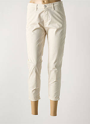 Pantalon 7/8 talie cu cleme mărime normală bej LDCN femeie
