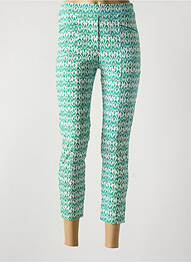 Jegging țesătură poplin mărime normală verde HALOGENE femme