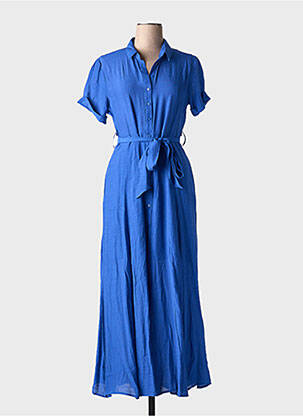 Rochie lungă mâneci scurte mâneci scurte albastru GOA femeie