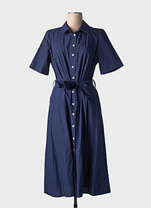 Rochie midi mâneci scurte mâneci scurte albastru COTTONADE femeie