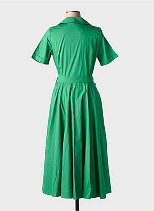 Rochie midi mâneci scurte mâneci scurte verde COTTONADE femeie